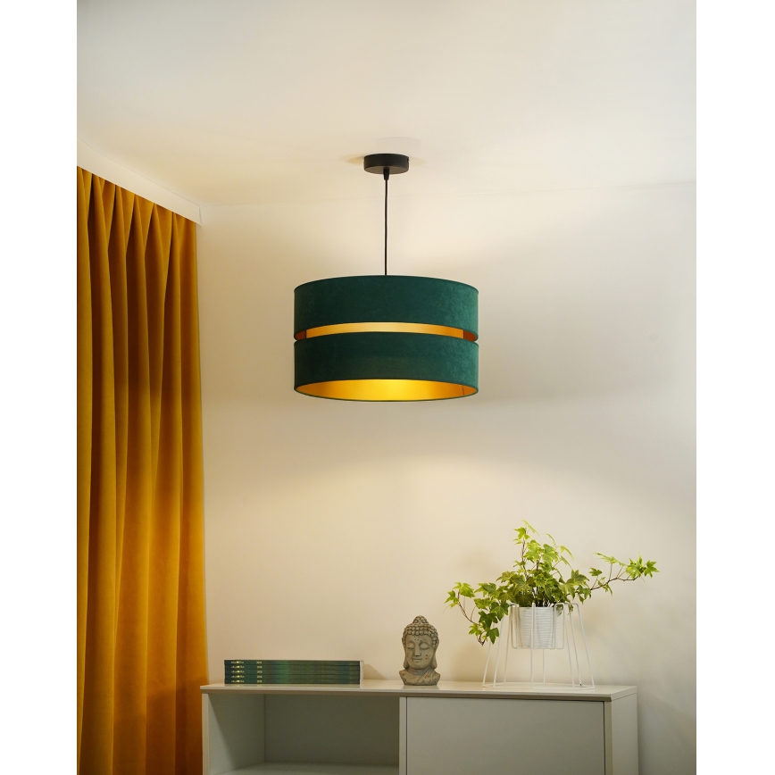 Duolla - Lampadario a sospensione con filo DUO 1xE27/15W/230V diametro 40 cm verde/oro