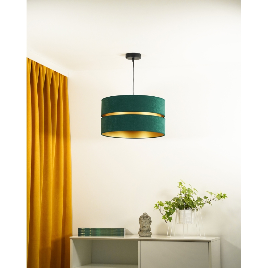 Duolla - Lampadario a sospensione con filo DUO 1xE27/15W/230V diametro 40 cm verde/oro