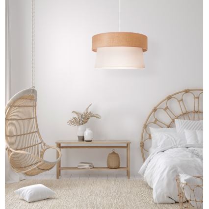 Duolla - Lampadario a sospensione con filo ETNIC 1xE27/40W/230V diametro 45 cm color crema/beige