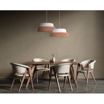 Duolla - Lampadario a sospensione con filo GALAXY 1xE27/15W/230V diametro 50 cm marrone/bianco