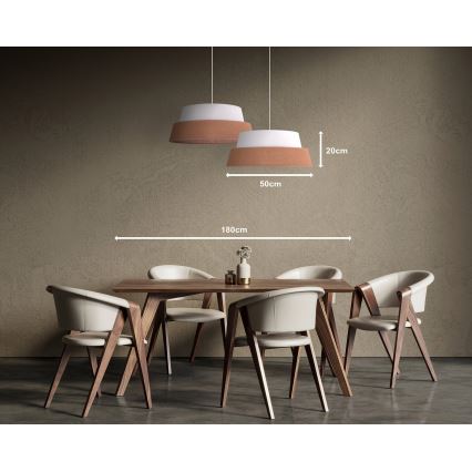 Duolla - Lampadario a sospensione con filo GALAXY 1xE27/15W/230V diametro 50 cm marrone/bianco