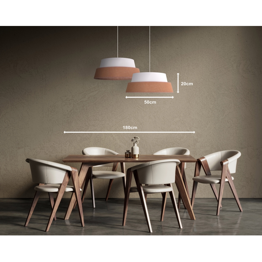 Duolla - Lampadario a sospensione con filo GALAXY 1xE27/15W/230V diametro 50 cm marrone/bianco