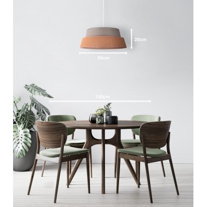 Duolla - Lampadario a sospensione con filo GALAXY 1xE27/40W/230V diametro 50 cm grigio/marrone