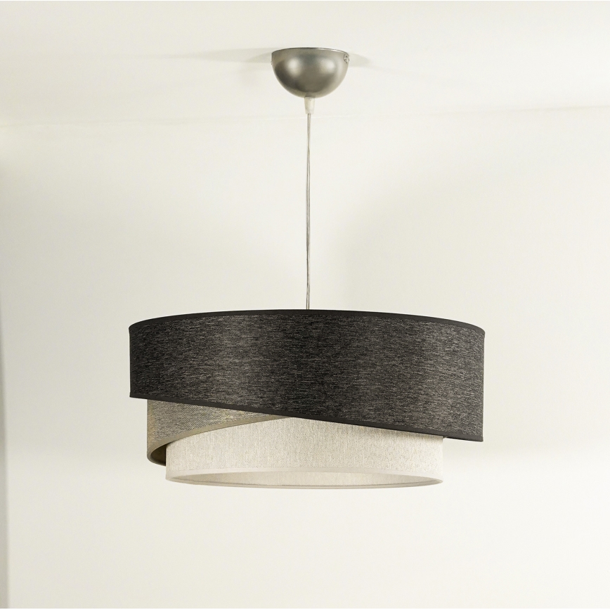 Duolla - Lampadario a sospensione con filo KOBO 1xE27/15W/230V diametro 45 cm antracite/grigio/bianco