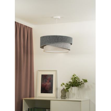 Duolla - Lampadario a sospensione con filo KOBO ECO RECYCLING 1xE27/15W/230V diametro 45 cm verde/grigio/color crema