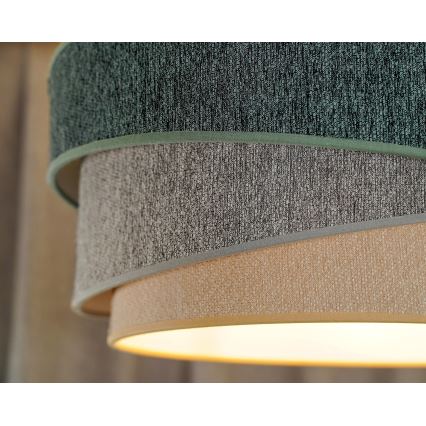 Duolla - Lampadario a sospensione con filo KOBO ECO RECYCLING 1xE27/15W/230V diametro 45 cm verde/grigio/color crema