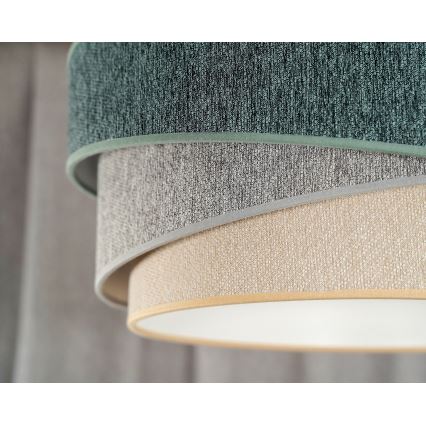 Duolla - Lampadario a sospensione con filo KOBO ECO RECYCLING 1xE27/15W/230V diametro 45 cm verde/grigio/color crema