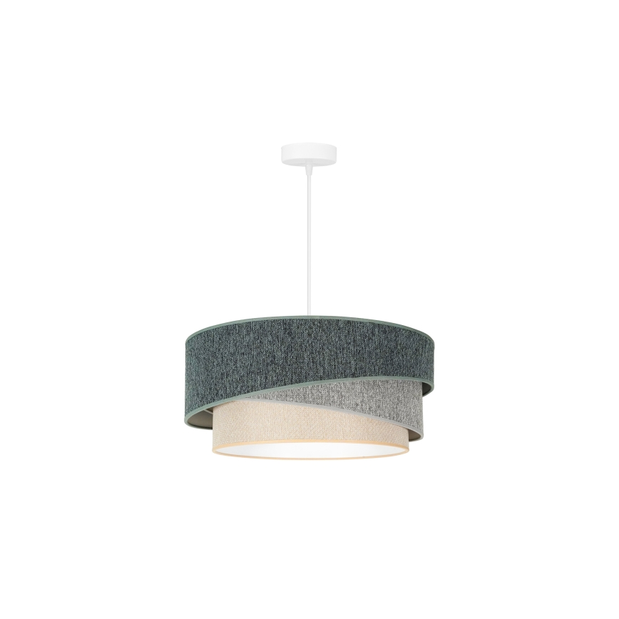 Duolla - Lampadario a sospensione con filo KOBO ECO RECYCLING 1xE27/15W/230V diametro 45 cm verde/grigio/color crema
