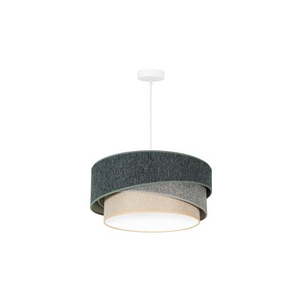 Duolla - Lampadario a sospensione con filo KOBO ECO RECYCLING 1xE27/15W/230V diametro 45 cm verde/grigio/color crema