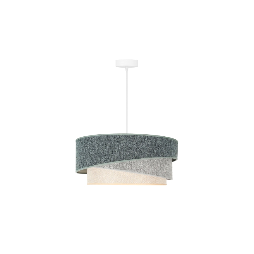 Duolla - Lampadario a sospensione con filo KOBO ECO RECYCLING 1xE27/15W/230V diametro 45 cm verde/grigio/color crema