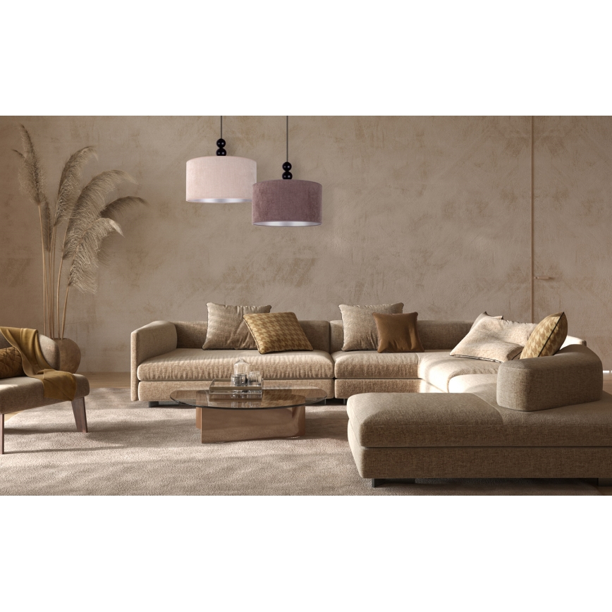 Duolla - Lampadario a sospensione con filo LYON 1xE27/15W/230V diametro 40 cm marrone
