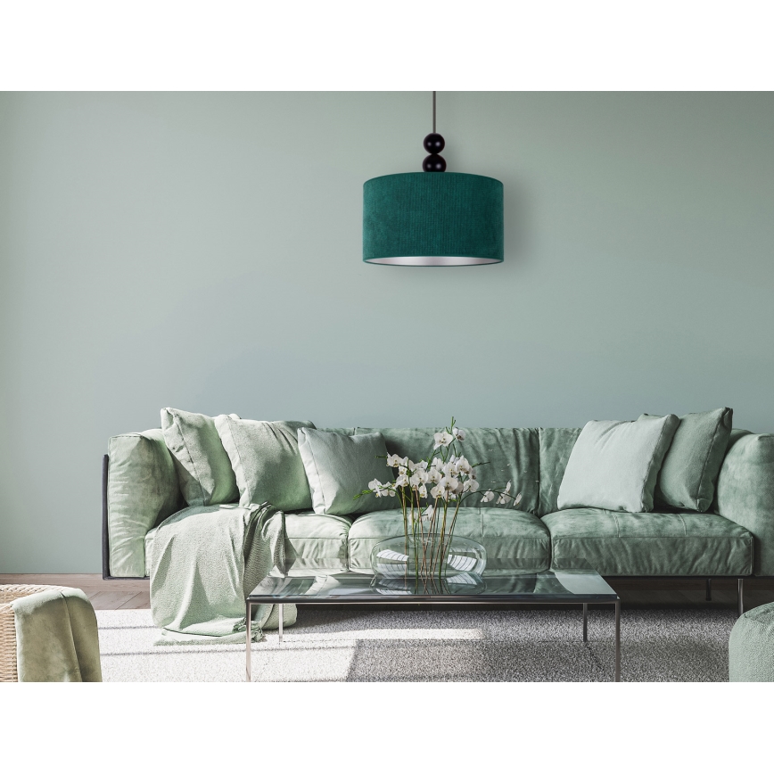 Duolla - Lampadario a sospensione con filo LYON 1xE27/15W/230V diametro 40 cm verde