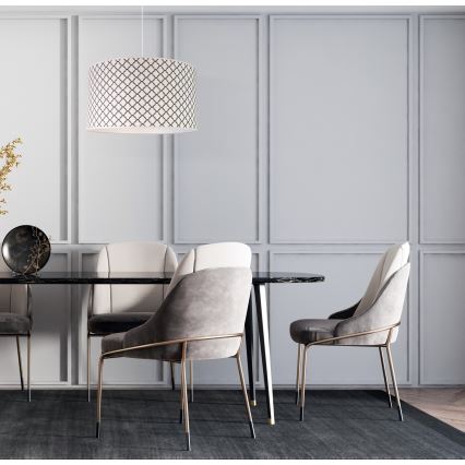 Duolla - Lampadario a sospensione con filo MAROKO 1xE27/40W/230V diametro 45 cm bianco/nero
