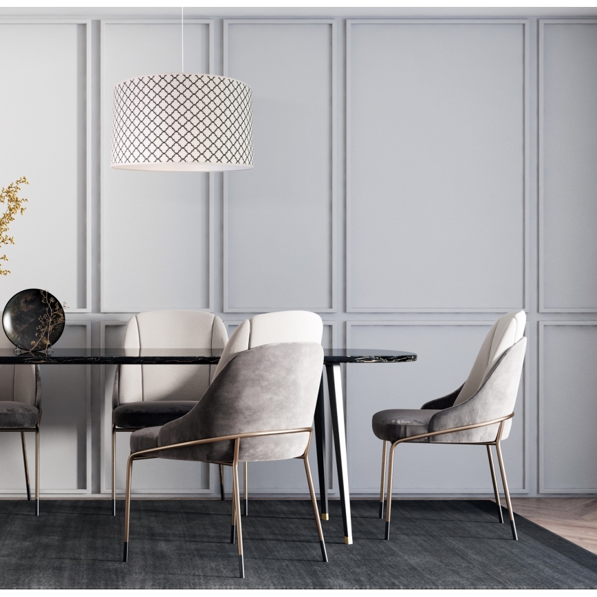 Duolla - Lampadario a sospensione con filo MAROKO 1xE27/40W/230V diametro 45 cm bianco/nero