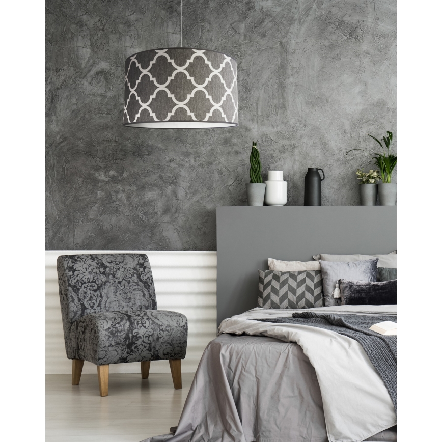 Duolla - Lampadario a sospensione con filo MAROKO 1xE27/40W/230V diametro 45 cm grigio/bianco