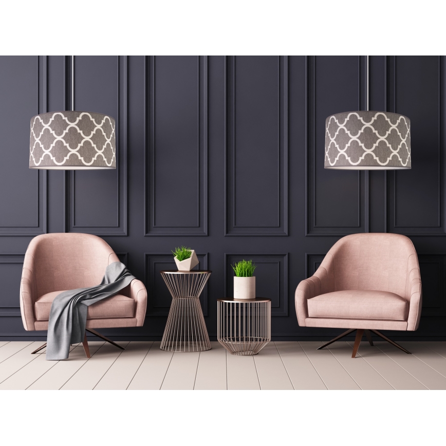 Duolla - Lampadario a sospensione con filo MAROKO 1xE27/40W/230V diametro 45 cm grigio/bianco