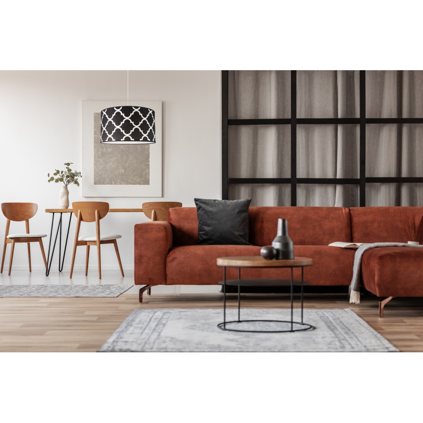 Duolla - Lampadario a sospensione con filo MAROKO 1xE27/40W/230V diametro 45 cm nero/bianco