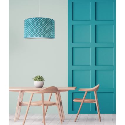 Duolla - Lampadario a sospensione con filo MAROKO 1xE27/40W/230V diametro 45 cm turchese/bianco