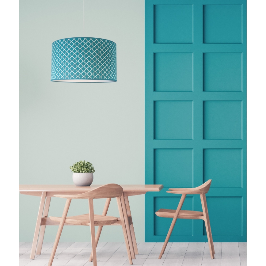 Duolla - Lampadario a sospensione con filo MAROKO 1xE27/40W/230V diametro 45 cm turchese/bianco