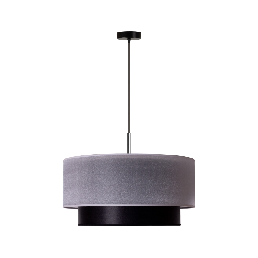 Duolla - Lampadario a sospensione con filo NANTES 1xE27/15W/230V diametro 45 cm argento/nero