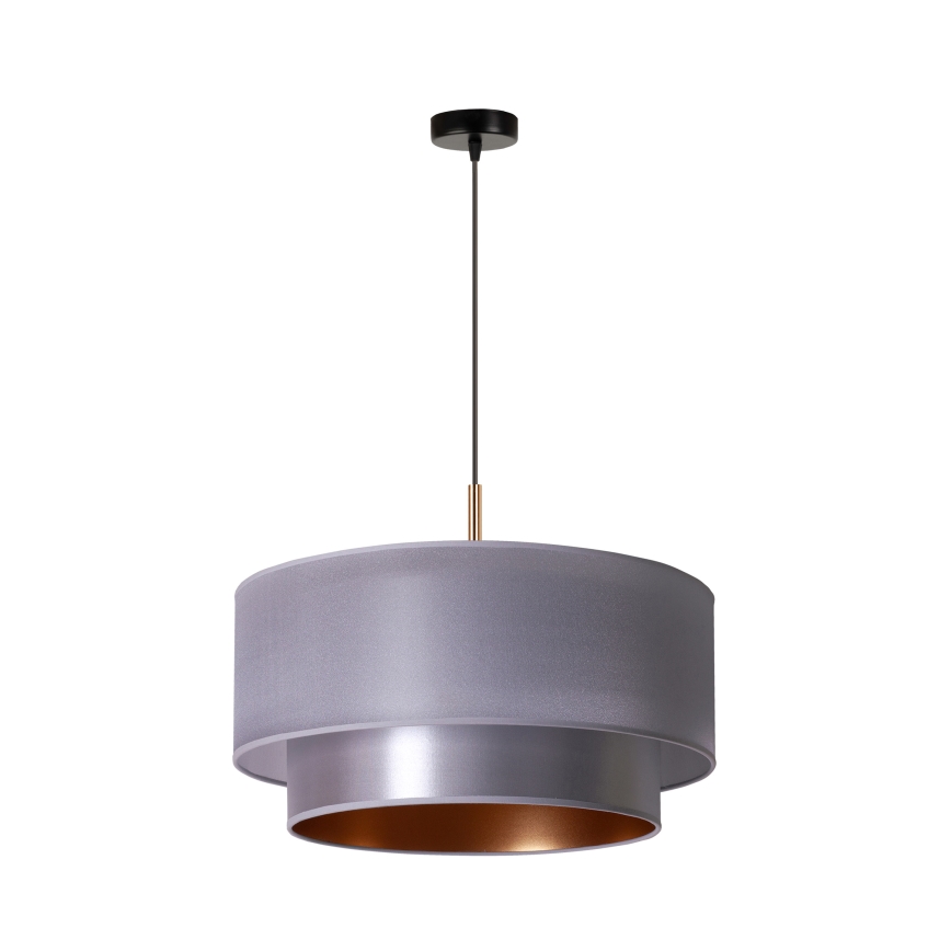 Duolla - Lampadario a sospensione con filo NANTES 1xE27/15W/230V diametro 45 cm argento/rame