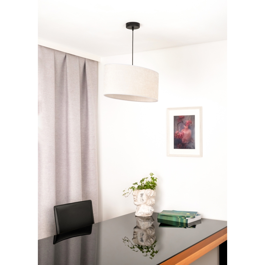 Duolla - Lampadario a sospensione con filo OVAL 1xE27/15W/230V grigio