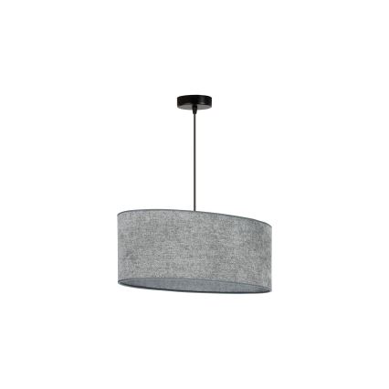 Duolla - Lampadario a sospensione con filo OVAL 1xE27/15W/230V grigio