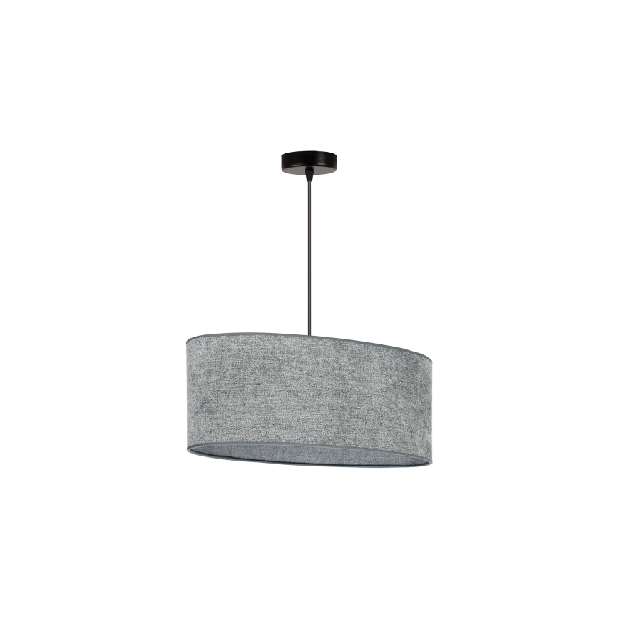 Duolla - Lampadario a sospensione con filo OVAL 1xE27/15W/230V grigio