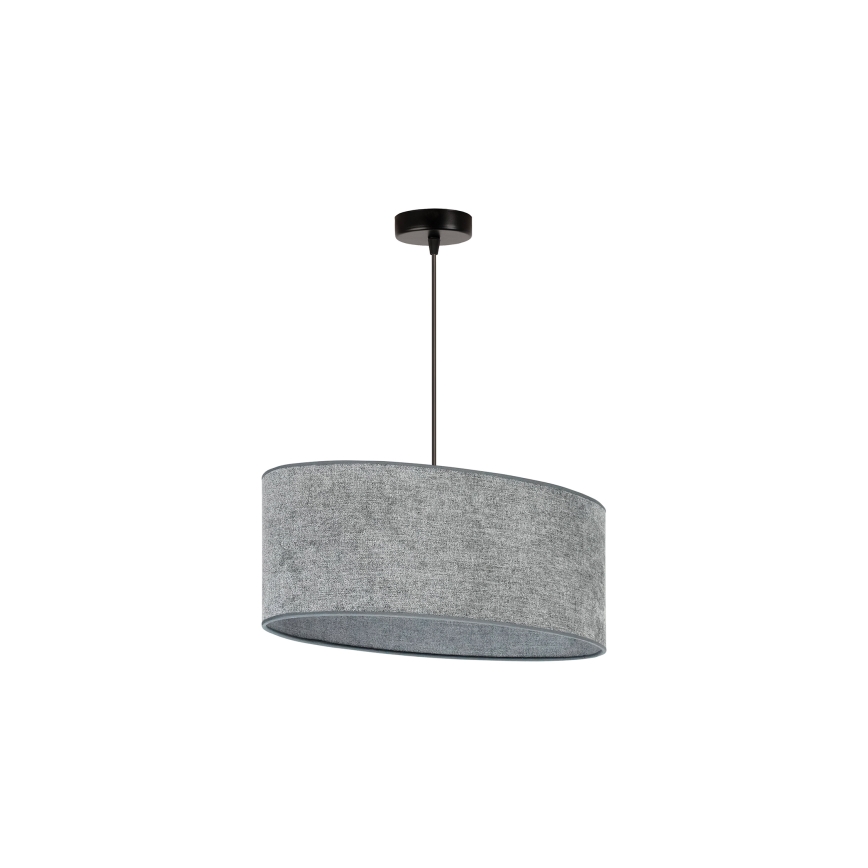 Duolla - Lampadario a sospensione con filo OVAL 1xE27/15W/230V grigio
