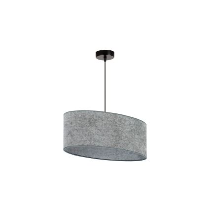 Duolla - Lampadario a sospensione con filo OVAL 1xE27/15W/230V grigio