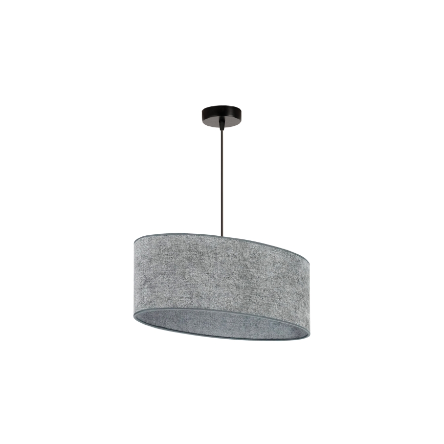 Duolla - Lampadario a sospensione con filo OVAL 1xE27/15W/230V grigio
