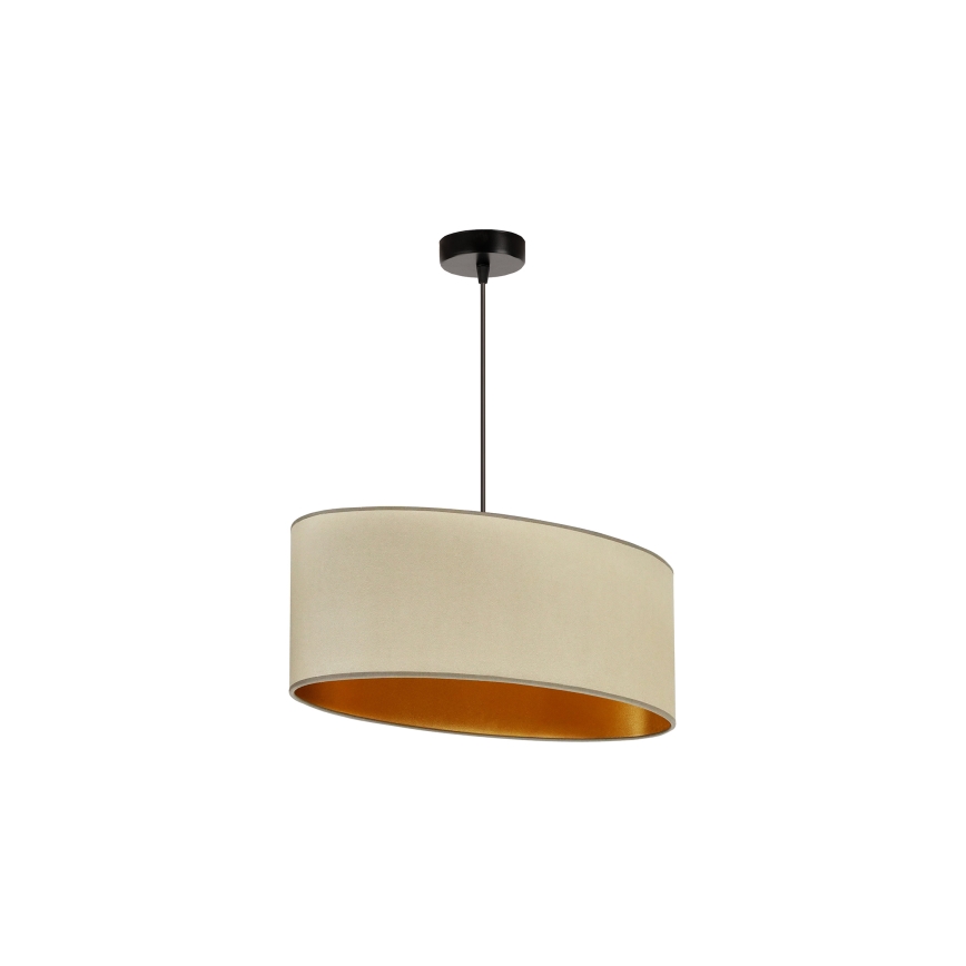 Duolla - Lampadario a sospensione con filo OVAL VEGAN 1xE27/15W/230V beige