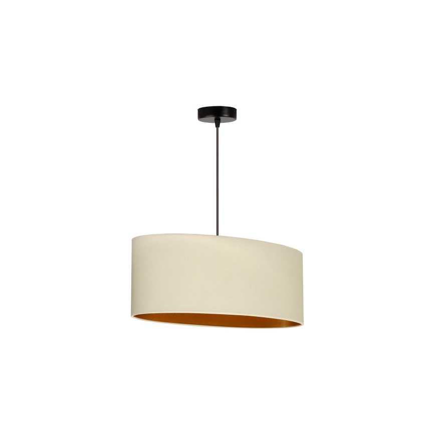 Duolla - Lampadario a sospensione con filo OVAL VEGAN 1xE27/15W/230V color crema