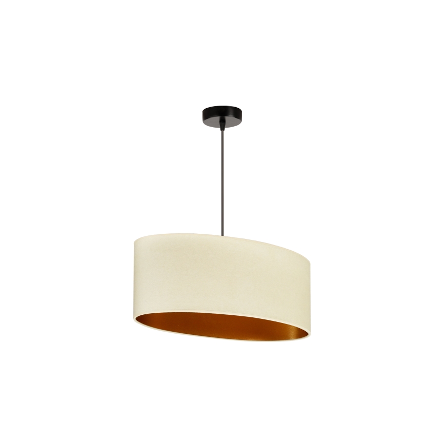 Duolla - Lampadario a sospensione con filo OVAL VEGAN 1xE27/15W/230V color crema