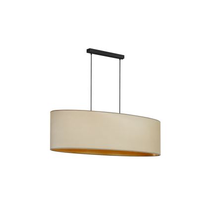 Duolla - Lampadario a sospensione con filo OVAL VEGAN 2xE27/15W/230V beige