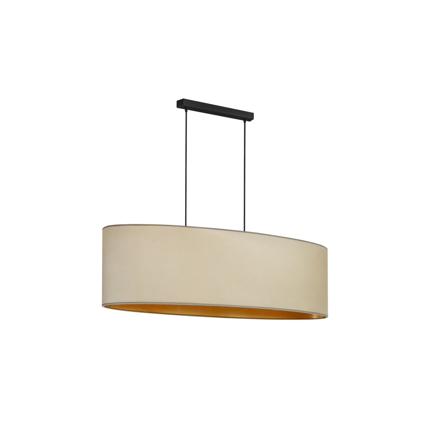 Duolla - Lampadario a sospensione con filo OVAL VEGAN 2xE27/15W/230V beige