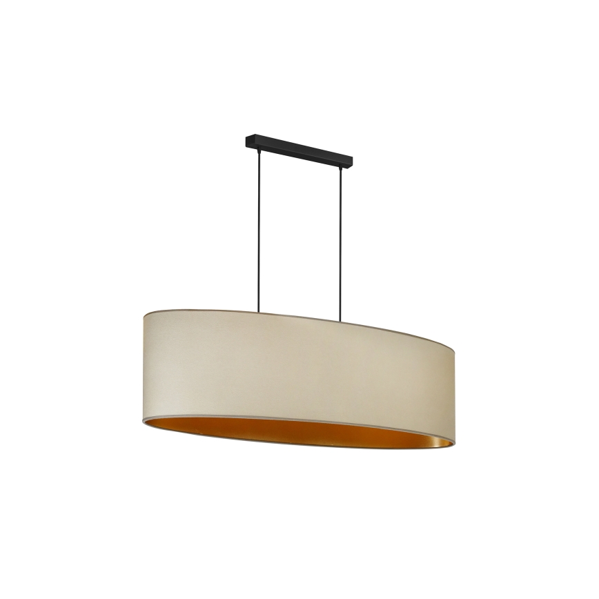 Duolla - Lampadario a sospensione con filo OVAL VEGAN 2xE27/15W/230V beige