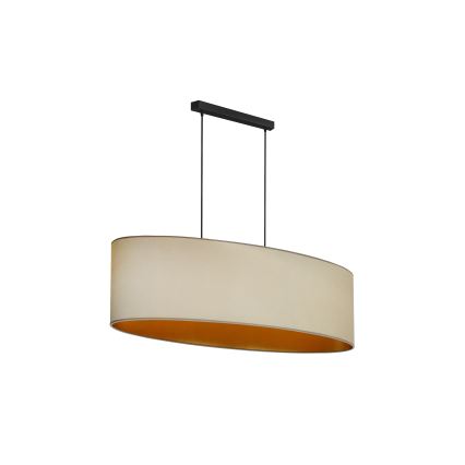 Duolla - Lampadario a sospensione con filo OVAL VEGAN 2xE27/15W/230V beige
