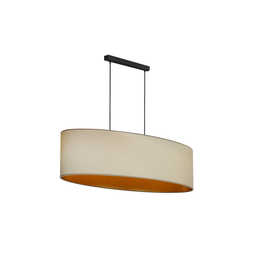 Duolla - Lampadario a sospensione con filo OVAL VEGAN 2xE27/15W/230V beige