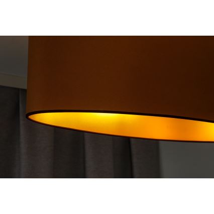 Duolla - Lampadario a sospensione con filo OVAL VEGAN 2xE27/15W/230V marrone