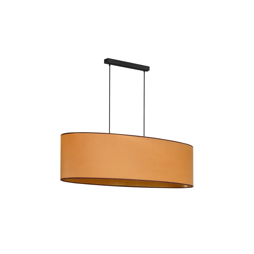 Duolla - Lampadario a sospensione con filo OVAL VEGAN 2xE27/15W/230V marrone