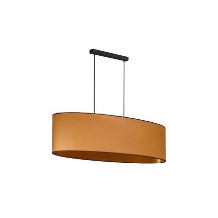 Duolla - Lampadario a sospensione con filo OVAL VEGAN 2xE27/15W/230V marrone