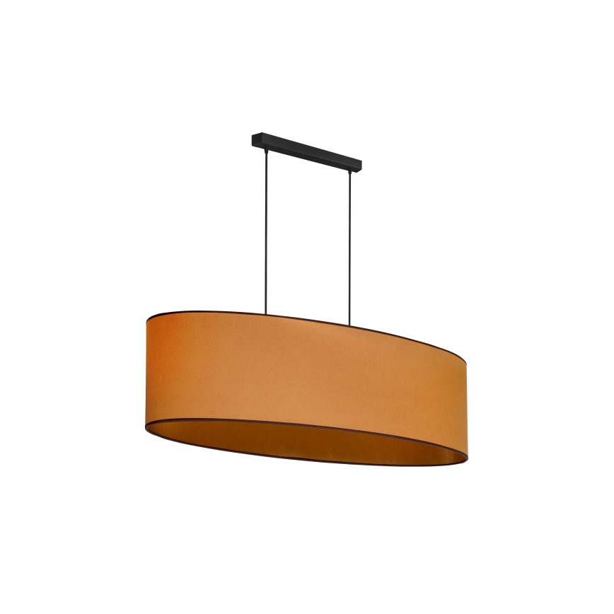 Duolla - Lampadario a sospensione con filo OVAL VEGAN 2xE27/15W/230V marrone