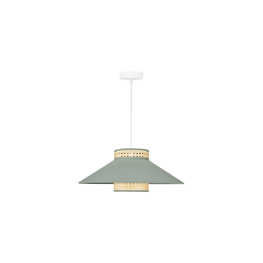 Duolla - Lampadario a sospensione con filo RIO RATTAN 1xE27/15W/230V diametro 45 cm verde/rattan