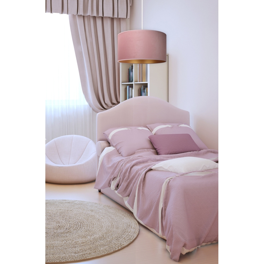 Duolla - Lampadario a sospensione con filo ROLLER 1xE27/15W/230V diametro 40 cm rosa/oro