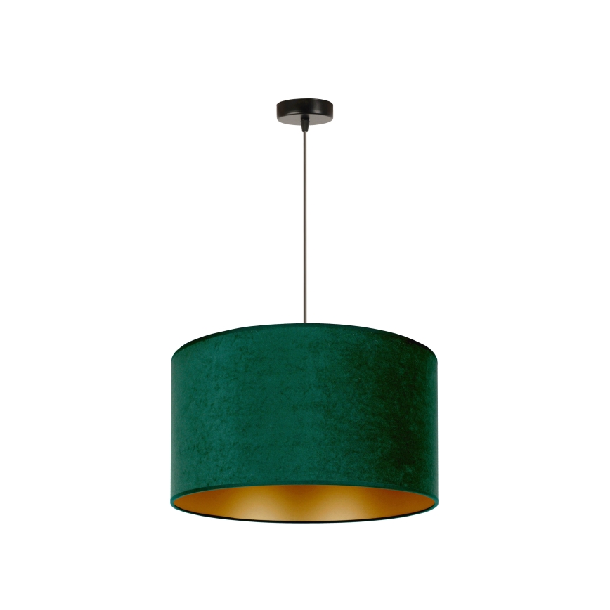 Duolla - Lampadario a sospensione con filo ROLLER 1xE27/15W/230V diametro 40 cm verde scuro/oro