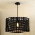Duolla - Lampadario a sospensione con filo ROLLER RATTAN 1xE27/15W/230V diametro 45 cm nero