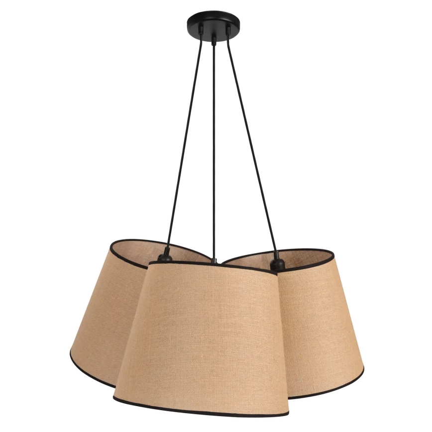 Duolla - Lampadario a sospensione con filo ROSSA 3xE27/15W/230V diametro 75 cm marrone/nero