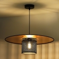 Duolla - Lampadario a sospensione con filo TOKYO RATTAN 1xE27/15W/230V diametro 50 cm oro/nero