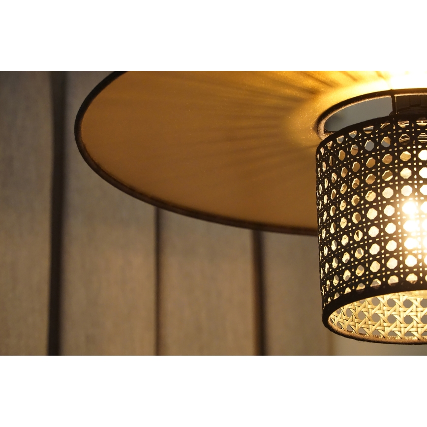 Duolla - Lampadario a sospensione con filo TOKYO RATTAN 1xE27/15W/230V diametro 50 cm oro/nero